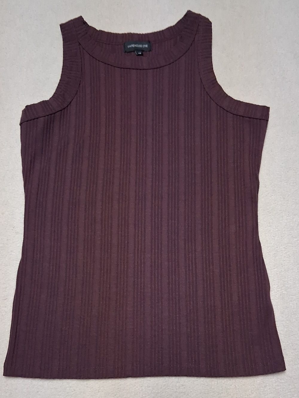 4/20$ Cold Shoulder Ribbed Tank Top - Plum